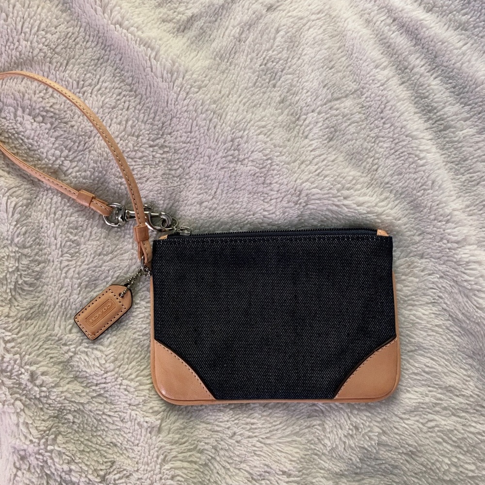 y2k “denim” coach wristlet